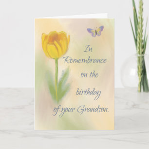 Carte Souvenir de l'anniversaire de Grandson Fleur d'aqu
