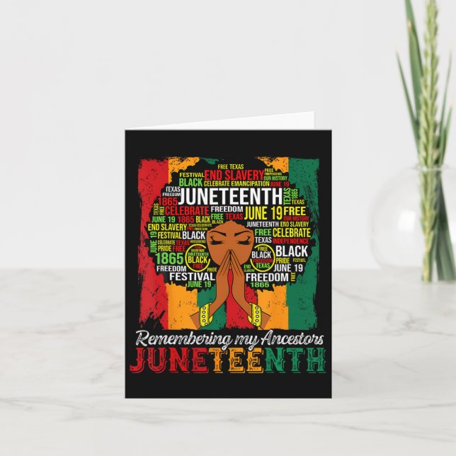 Carte Souvenir de mes ancêtres JunetDix Célébrer Blac (Devant)