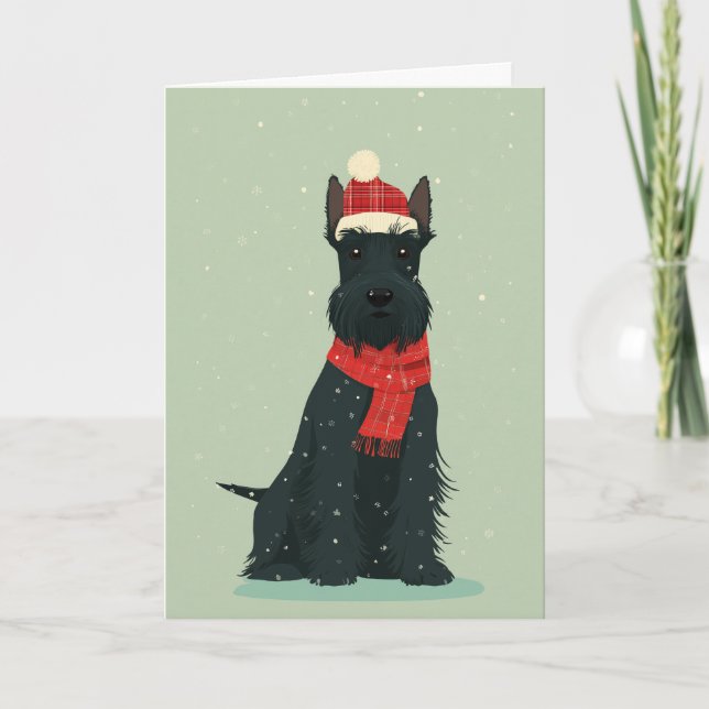 Carte Souvenir de Noël Scottie Holiday (Devant)