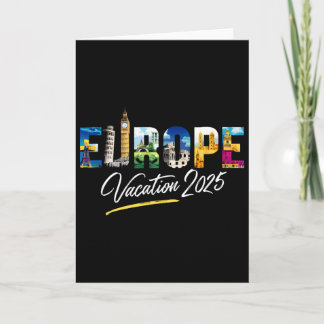 Carte Souvenir de voyage de vacances en famille Europe 2