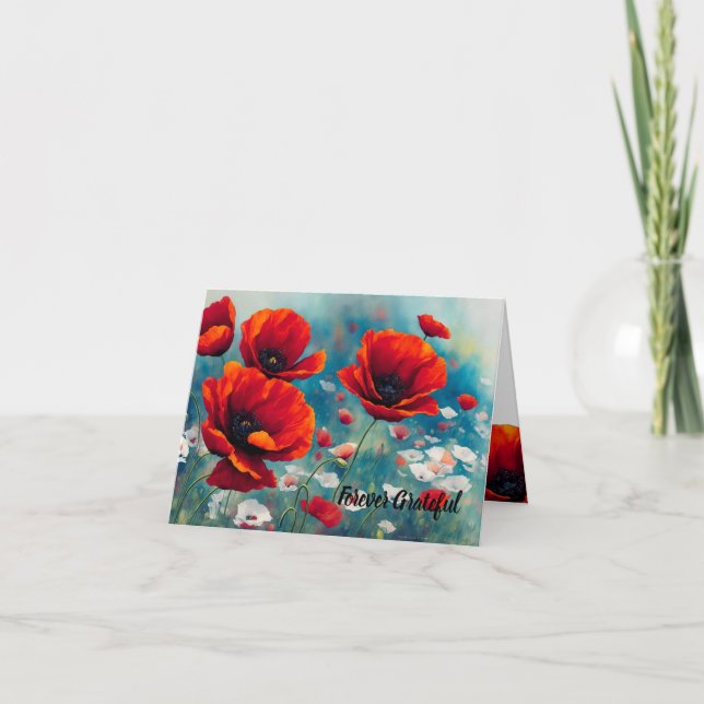 Carte Souvenir du pavot - Pour toujours gracieux (Devant)