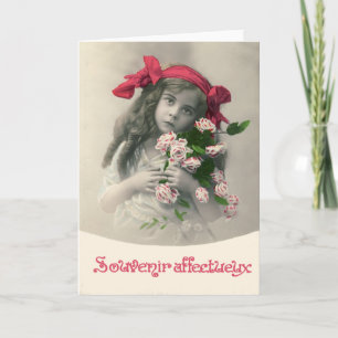 Carte Souvenir tueux Vintage French Card