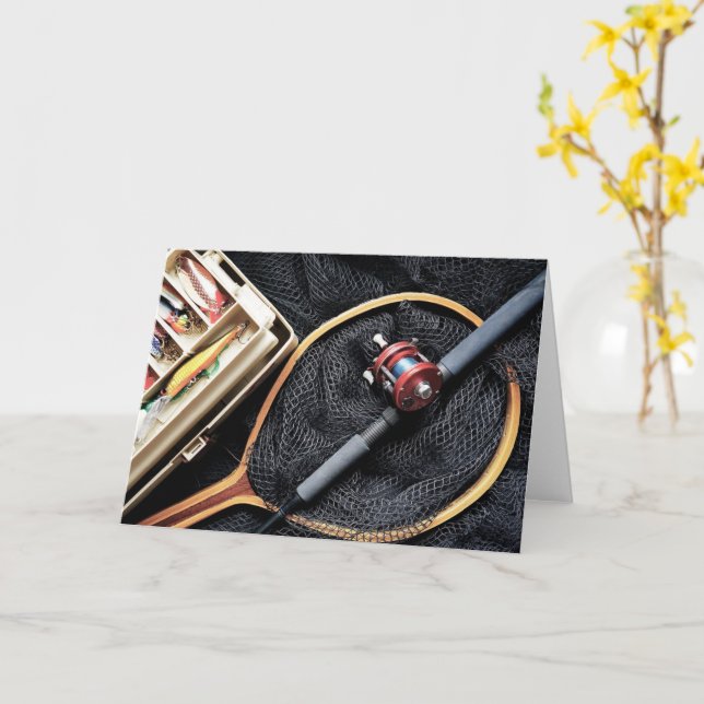 Carte Souvenirs de Pêche Votre Propre Aventure de Pêche  (Fleur jaune)