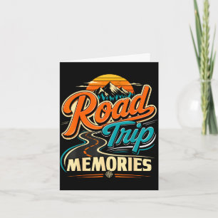 Carte Souvenirs de road trip montagne famille rétro vint
