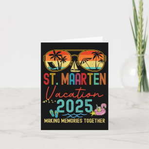 Carte Souvenirs de vacances rétro à St. Maarten 2025 Mat