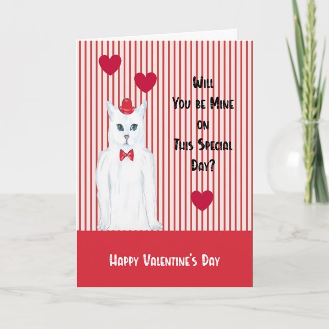 Carte Soyez à moi sur la Saint Valentin Chat avec Top Ha (Devant)