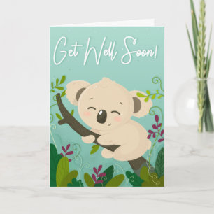 Carte Soyez Bien Bientôt Cute Koala Bear Grey Card