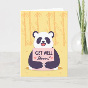 Carte Soyez Bien Bientôt Cute Panda Bear Salutation