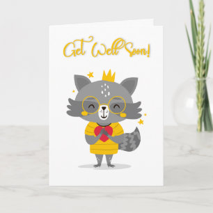 Carte Soyez Bien Bientôt Jote Cartoon Racoon Salutation
