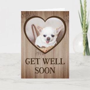 Carte Soyez bien bientôt mignon chien chihuahua panier c