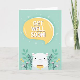 Carte Soyez Bien Bientôt Mignonne Cartoon Polar Bear Sal
