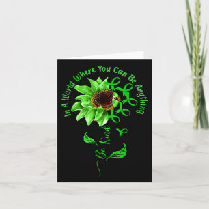 Carte Soyez en forme de ruban vert Tournesol Tournesol s