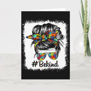 Carte Soyez Gentil Autisme Messy Bun Choisissez la Genti