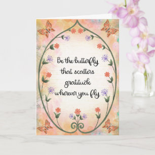 Carte Soyez le papillon qui disperse la gratitude