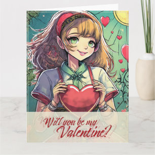 Carte Soyez ma Saint-Valentin dans le style Manga 33419