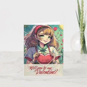 Carte Soyez ma Saint-Valentin dans le style Manga 33419