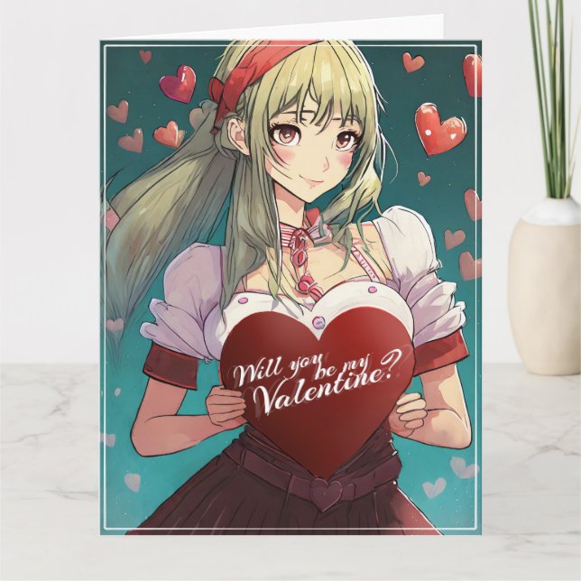 Carte Soyez ma Saint-Valentin dans le style Manga 33893 (Devant)