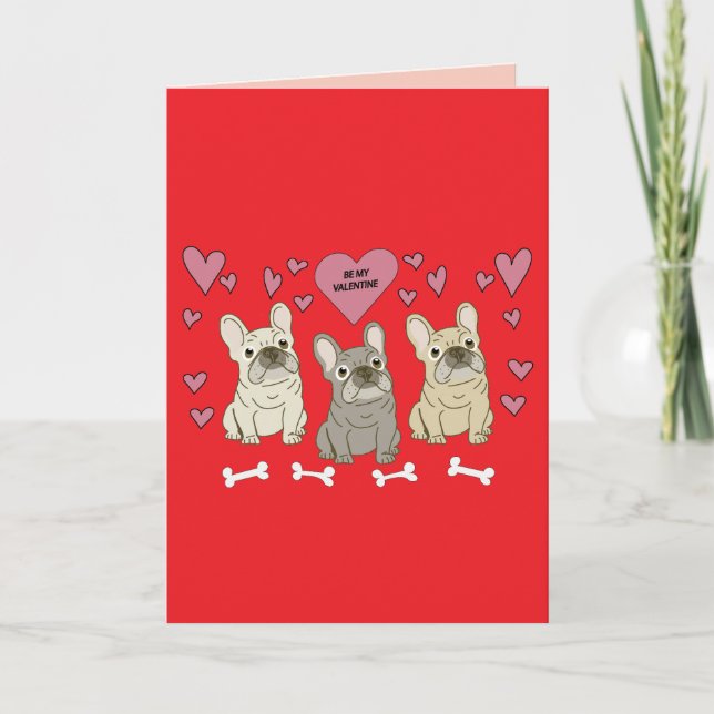 Carte Soyez mes Saint-Valentin, chiens (Devant)
