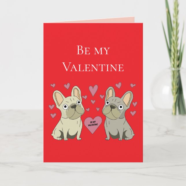 Carte Soyez mes Saint-Valentin, chiens (Devant)