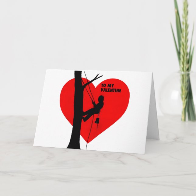 Carte Soyez Mon Arboriste Saint Valentin Chainsaw (Devant)