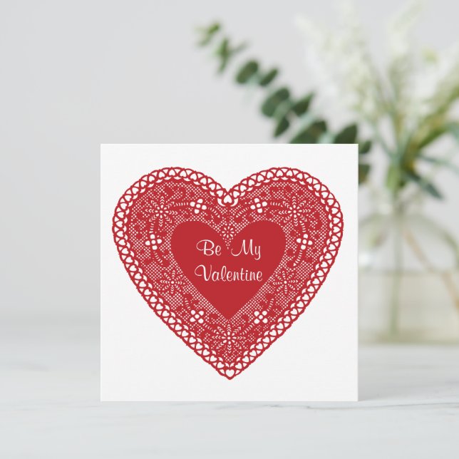 Carte Soyez mon coeur de dentelle Vintage Valentine (Debout devant)