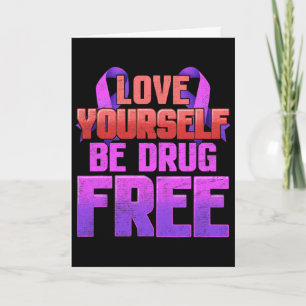 Carte Soyez Sans Drogue Aimez-Vous Ruban Violet