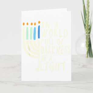 Carte Soyez une lumière Joyeux Hanukkah Menorah Cadeau j