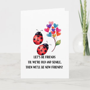 Carte Soyons Amis Jusqu'à la Vieille Dame Drôle Coccinel