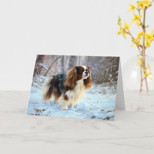 Carte Spaniel Toy Anglais Laissez Neiger Noël