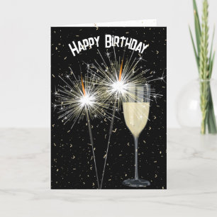 Carte Sparkler Anniversaire Avec Vin