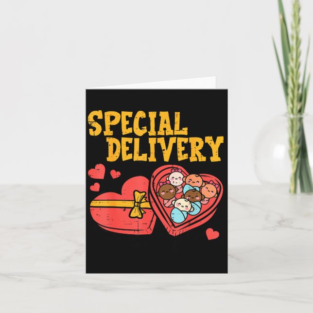 Carte Spécial bébé Saint-Valentin infirmière d'accouchem (Devant)