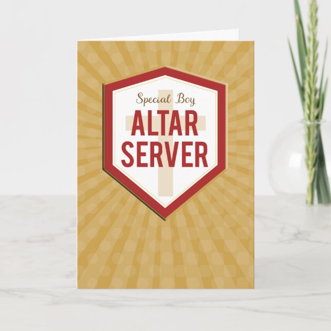 Carte Special Boy Altar Server Félicitations Starburst (Devant)