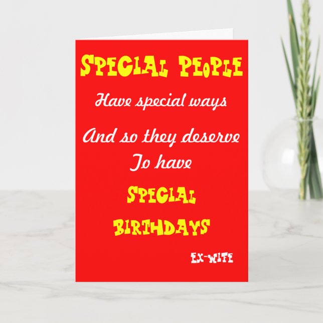 Carte Special people-ex wife birthday cards (Devant)