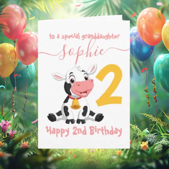 Carte spéciale d'anniversaire de vache pour petite (Celebrate with Our Adorable Baby Cow Card!)