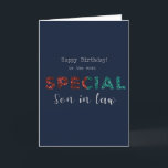 Carte spéciale d'anniversaire pour son en droit<br><div class="desc">Carte d'anniversaire de fils spécial contemporain en droit. Parfait pour un homme. Design exclusif à la marque Green Elephant Cards.</div>