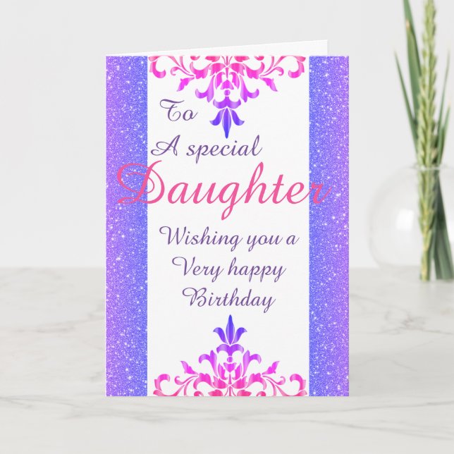 Carte spéciale fille d'anniversaire élégant (Devant)