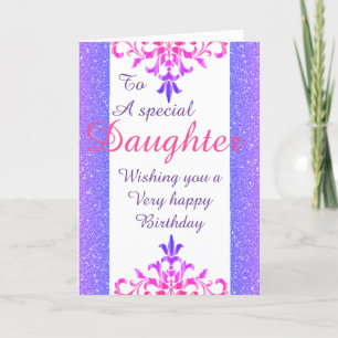 Carte spéciale fille d'anniversaire élégant