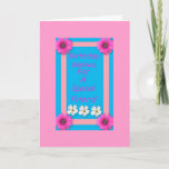 Carte spéciale friend birthday<br><div class="desc">Flower design pink and blue card</div>