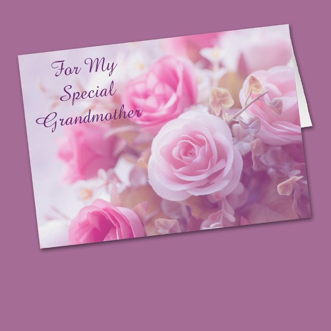 Carte spéciale Grand-mère rose Roses Mère's Day Ca (Créateur téléchargé)