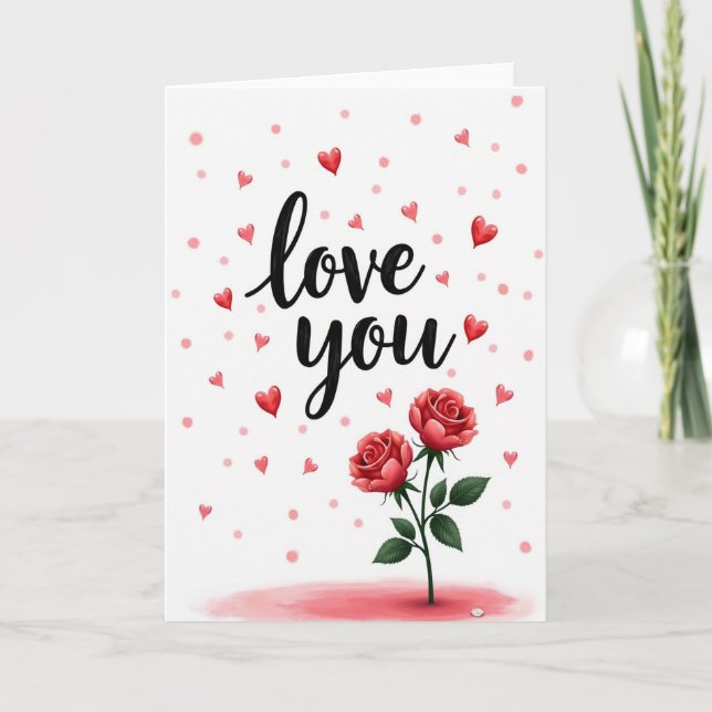 Carte spéciale Love You Roses (Devant)