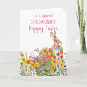 Carte spéciale petite-fille vintage lapin