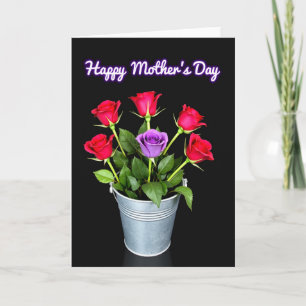 Carte spéciale roses florales noires