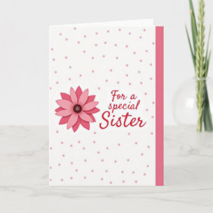 Carte spéciale sœur florale rose