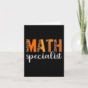 Carte Spécialiste des maths Leopard Thanksgiving Day Fun