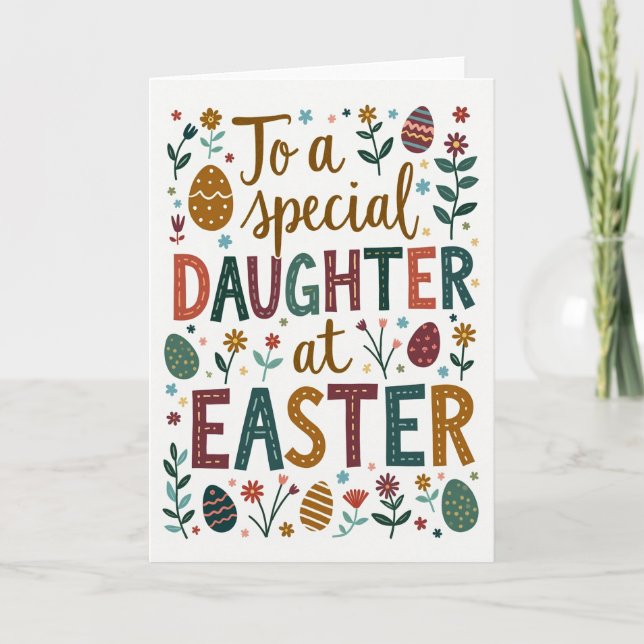 Carte Speckled Easter Egg Daughter Card (Devant)