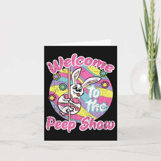 Carte Spectacle de lapin de Pâques Chasse aux oeufs de l (Devant)