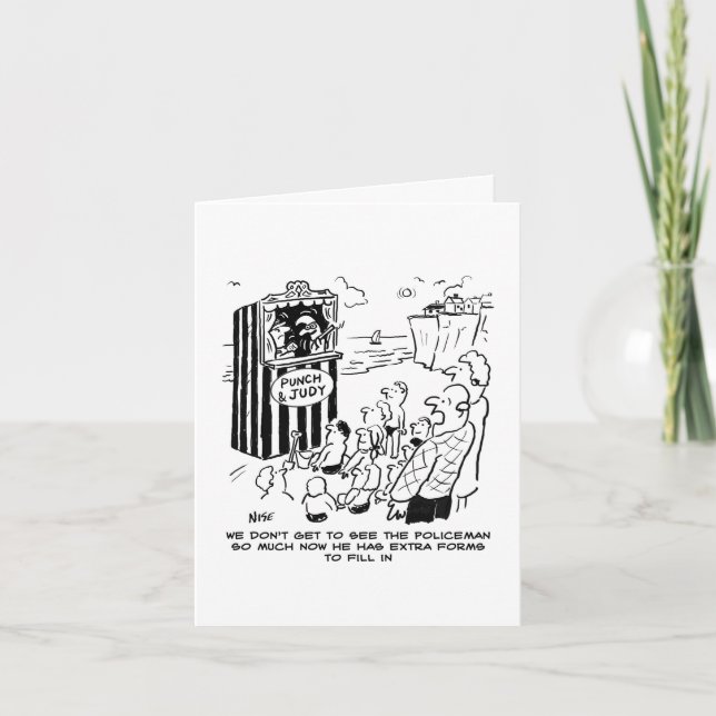 Carte Spectacle de Punch et Judy avec un policier (Devant)