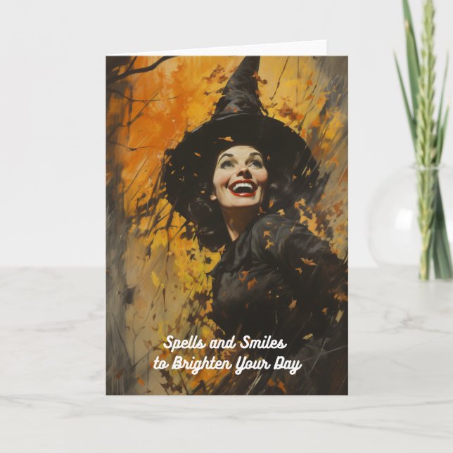 Carte Spells and Smiles from a Happy Witch - Blank Insid (Devant)