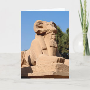Carte Sphinx à tête de bélier dans le temple de Karnak -