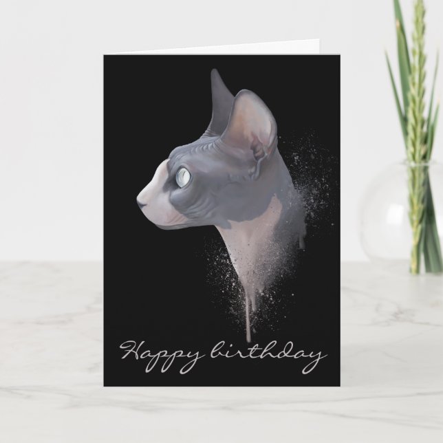 Carte Sphynx de joyeux anniversaire (Devant)